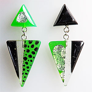 Spotty Black and Green earrings