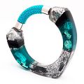 Clear and Turquoise Bangle