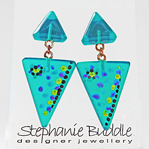 Teal Spotty Earrings