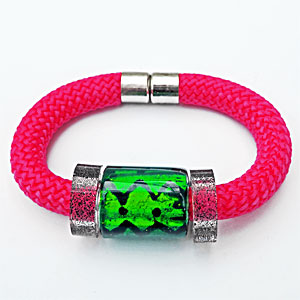 Wrist Candy Green on Red